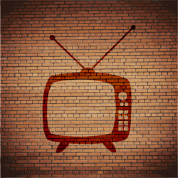 retro tv flat modern web button and space for your vector image