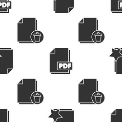 set document with star pdf file vector image