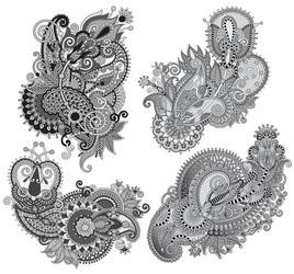 Ukrainian Paisley Floral Art Vector Image