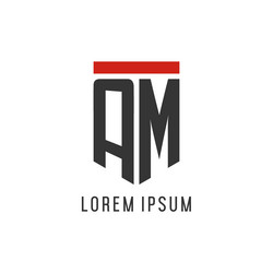 am initial esport logo with simple shield design vector image