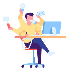 man with many arms effective workload management vector image