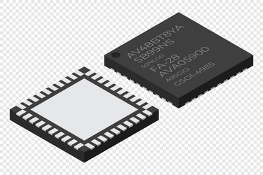 microchip computer electronic component vector image