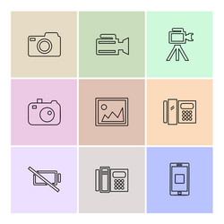 multimedia user interface camera technology vector image