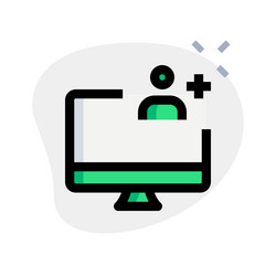 primary computer in workspace controlled by user vector image