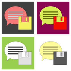 set of flat text message icon speech bubble vector