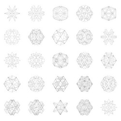 Set with abstract geometric shapes from lines vector