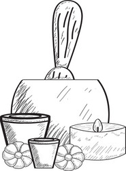 sketch spa objects vector image