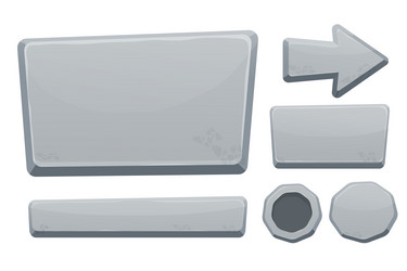 Stone buttons collection set of rock assets vector