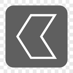 arrowhead left rounded square button vector image