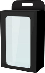 Black Display Box Mockup with Window vector image