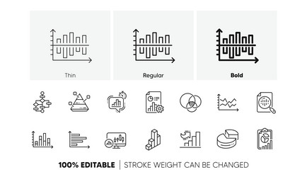 charts and graphs line icons infochart block vector image