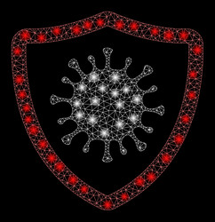 flare triangulated net mesh virus shield icon vector image
