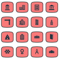 set of simple architecture vector image