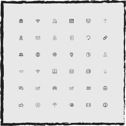web simple linear icons set vector image