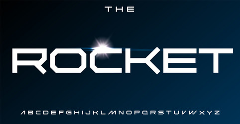wide geometric font sci-fi squared letters vector image