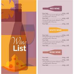 wine menu list stencil print vector image