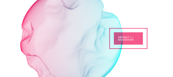abstract sphere background with waves 3d surface vector image