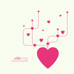 Heart with intersecting curved lines vector