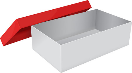 Open box white packaging with red lid vector