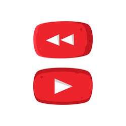 Play and rewind button icon flat Royalty Free Vector Image