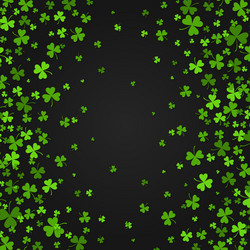 Saint patrick s day border with green four vector