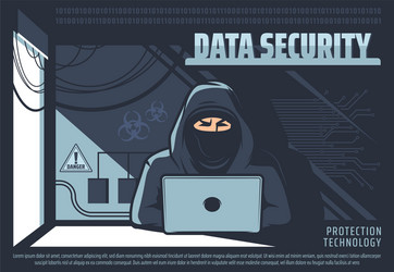 unauthorized access to data hacker with pc vector image