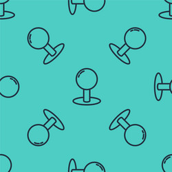 black line push pin icon isolated seamless pattern vector image