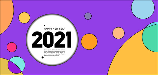 new year 2021 colorful circle and dot geometric vector image