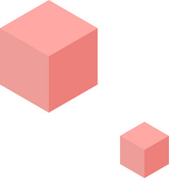 Red cubes icon isometric style vector