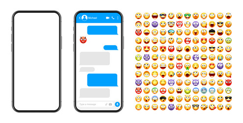 smartphone messaging app user interface design vector image