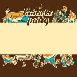 karaoke party card music event background vector