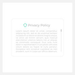 privacy policy ui element template vector image