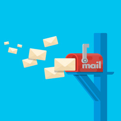 red mail box post open with an envelope vector image