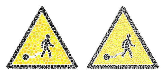 Dot halftone slave danger icon and source icons Vector Image