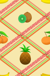 Seamless pattern with ripe tropical fruits vector