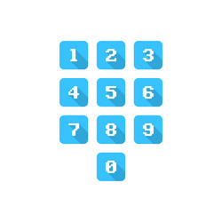 set of number icons 0-9 pixel numbers vector image