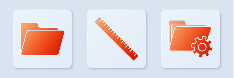 set ruler document folder and settings vector image