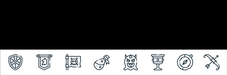 videogame elements line icons linear set quality vector image
