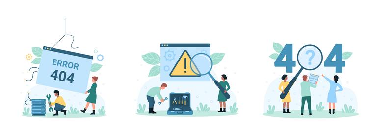 404 Error: Tiny People Problem vector image