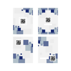 abstract geometric shape qr code label design vector image