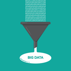 big data analysis filter funnel flat vector image