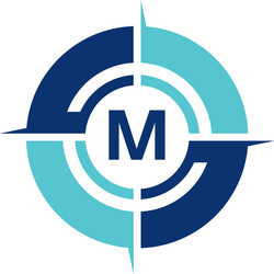 compass guide solution initial m vector image