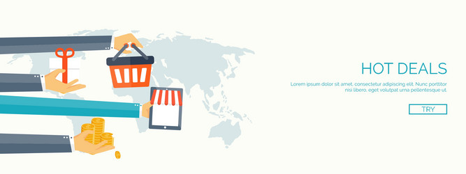 flat header shopping web vector