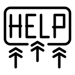 help center icon outline faq information vector image
