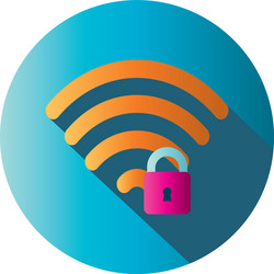 isolated wifi and padlock block gradient style vector image