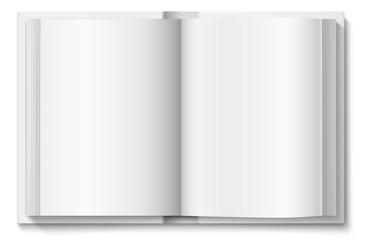 Open book mockup top view realistic blank page vector