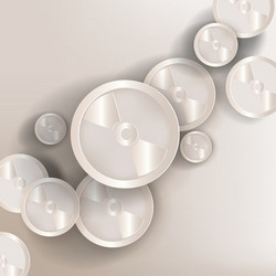 paper background with compact disk web icon vector image