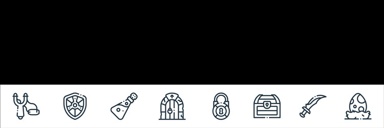 videogame elements line icons linear set quality vector image