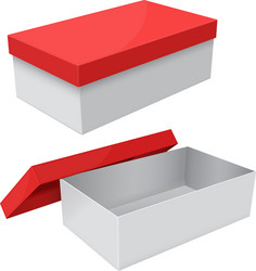 White box packaging with red lid vector