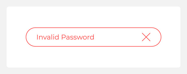 wrong password ui element template vector